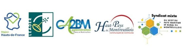 Logos des partenaires du programme LEADER qui soutiennent Campagne & Chocolat