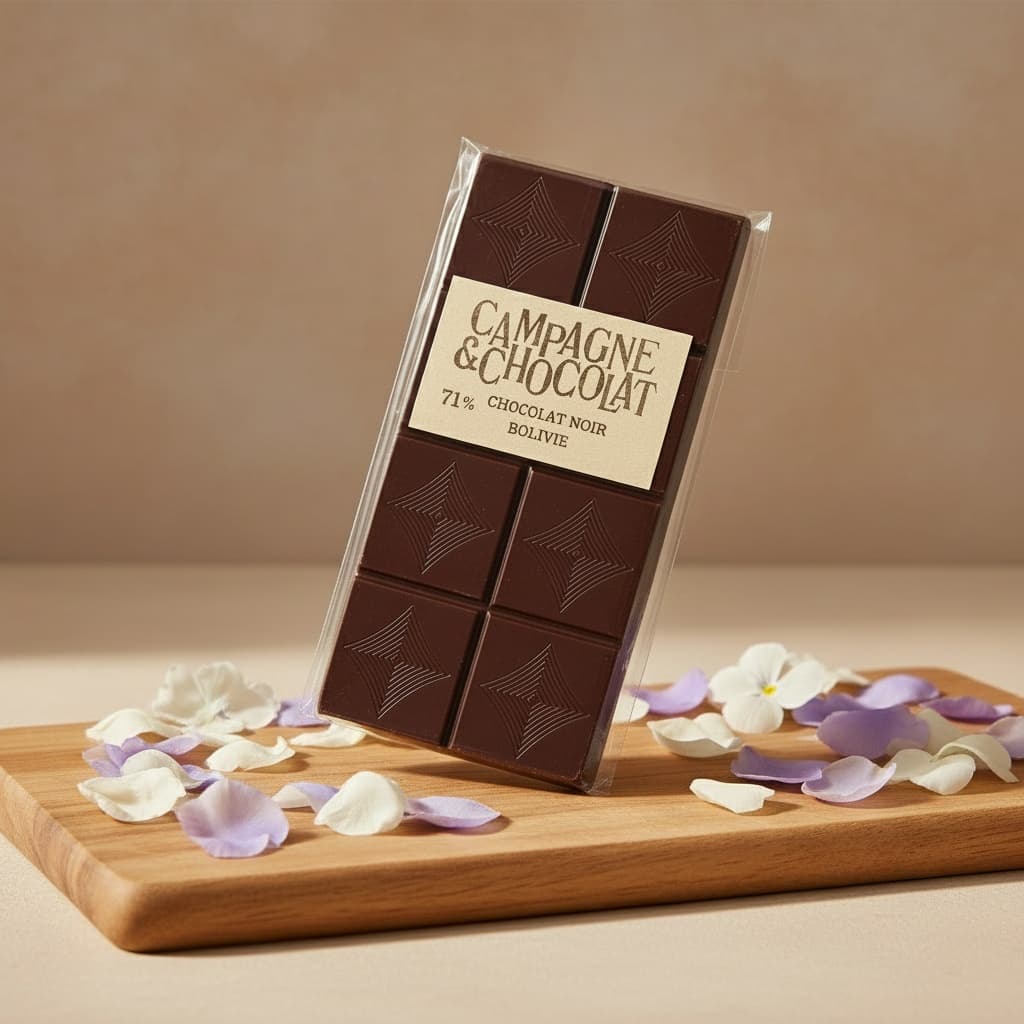 Tablettes Chocolat noir Bolivie 71% – Chocolat artisanal Campagne & Chocolat
