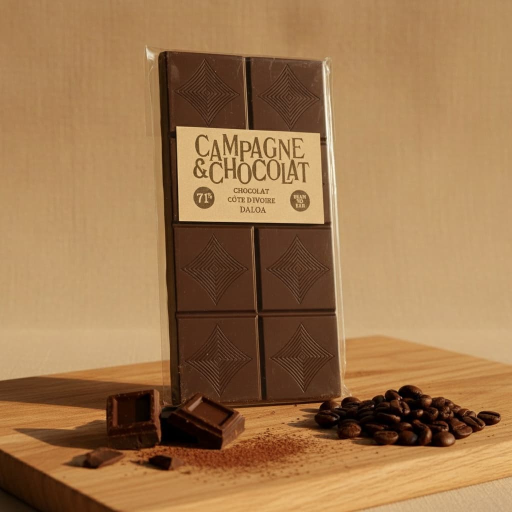 Tablettes Chocolat noir Côte d'Ivoire 71% – Chocolat artisanal Campagne & Chocolat