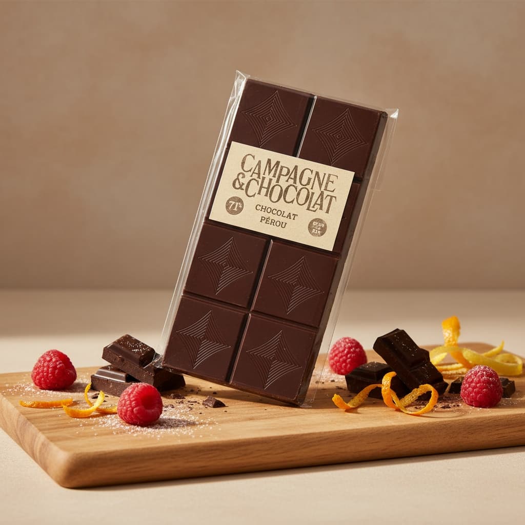 Tablettes Chocolat noir Pérou 71% – Chocolat artisanal Campagne & Chocolat