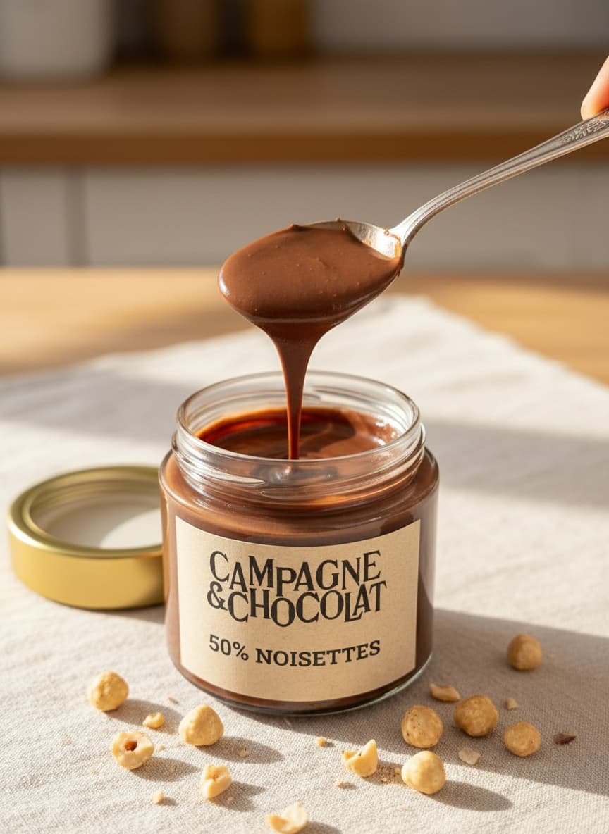 Pâtes à Tartiner Pâte à Tartiner 50% Noisettes Chocolat Lait – Chocolat artisanal Campagne & Chocolat