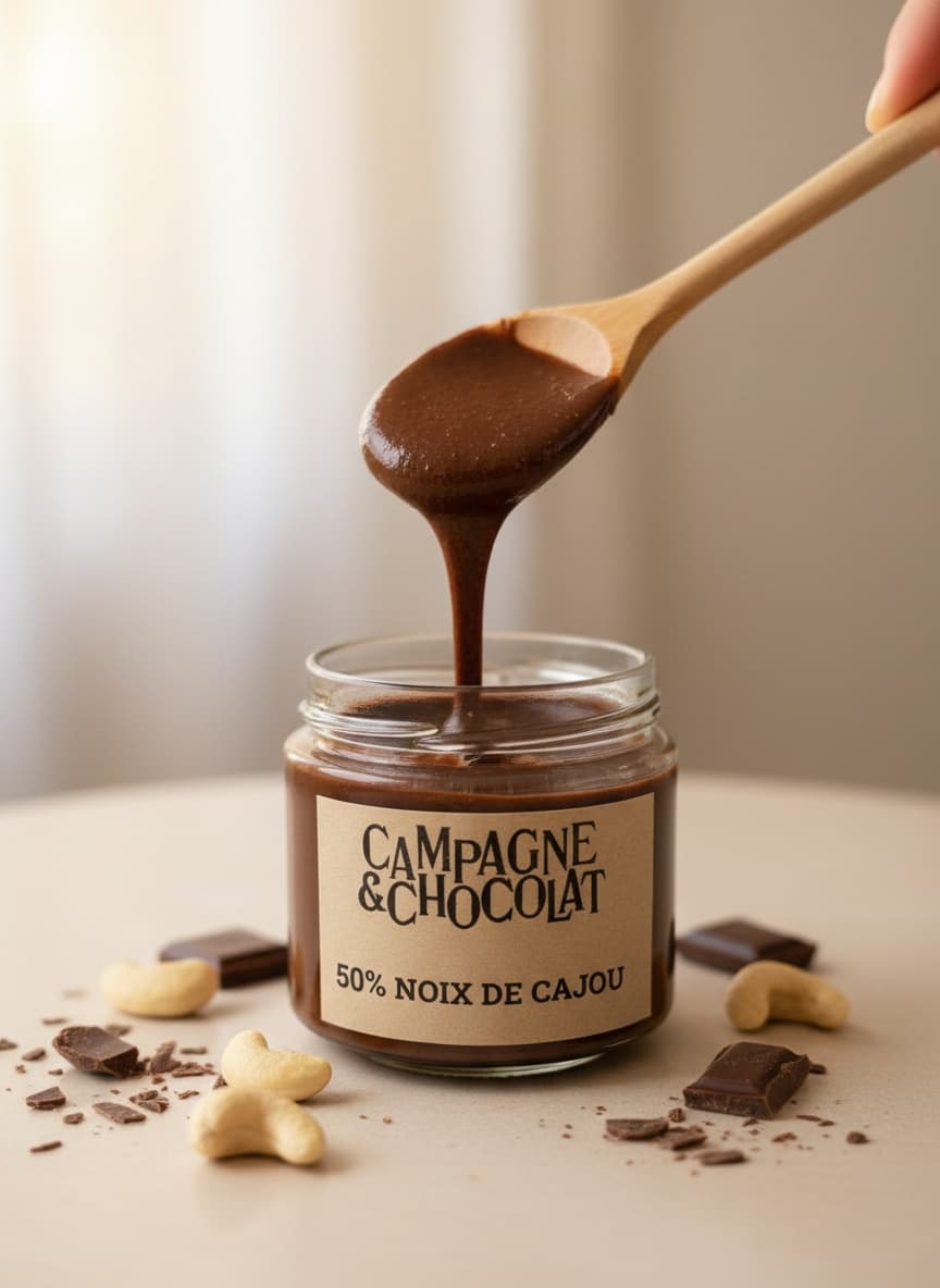 Pâtes à Tartiner Pâte à tartiner 50% Noix de Cajou Chocolat au lait – Chocolat artisanal Campagne & Chocolat